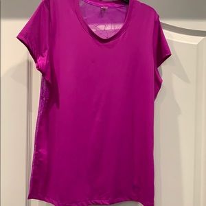 Under armour top v- neck with sheer back